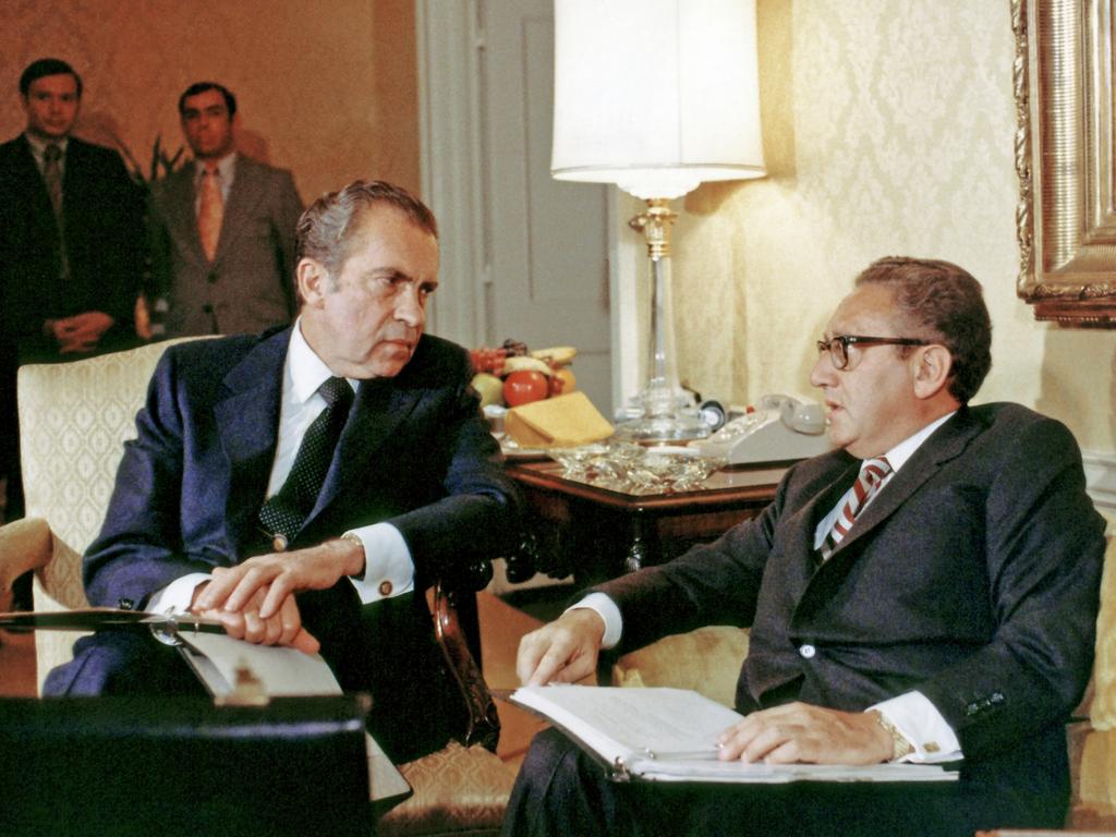 Richard Nixon and Henry Kissinger in 1972. Picture: White House via CNP/Getty Images