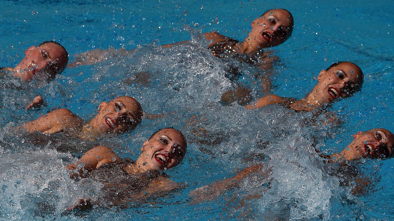 Members of the Russian synchronised team in Rio.