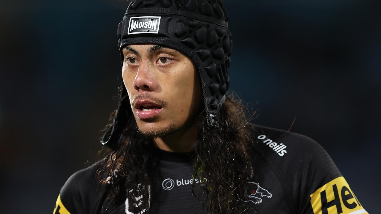SYDNEY, AUSTRALIA - SEPTEMBER 22: Jarome Luai of the Panthers warms up before the NRL Preliminary Final match between the Penrith Panthers and Melbourne Storm at Accor Stadium on September 22, 2023 in Sydney, Australia. (Photo by Brendon Thorne/Getty Images)