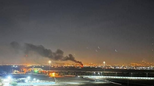 Smoke rises from an area in Tehran as Israel launched its strikes. Picture: X