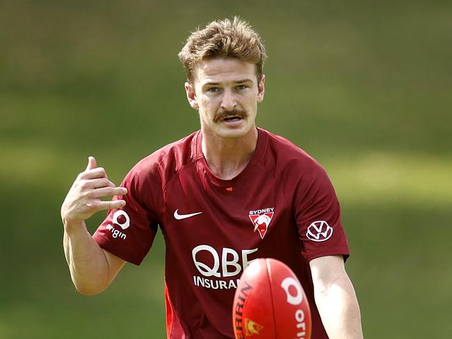 New draftee Riley Bice during a Sydney Swans training session for 1-4 year players at Bat and Ball oval on November 27, 2024.. Photo by Phil Hillyard (Image Supplied for Editorial Use only - **NO ON SALES** - Â©Phil Hillyard )