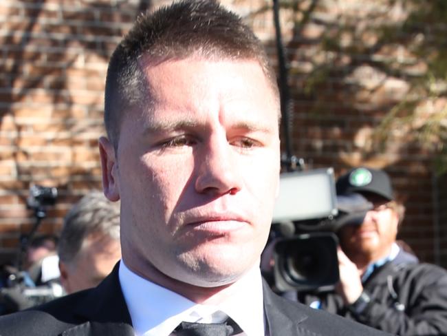 Football player Shaun Kenny-Dowall leaves the Waverly court in a hurry .pic John Grainger