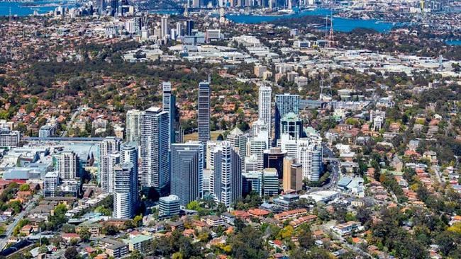 A photo of the existing Chatswood skyline.