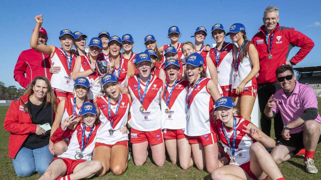 STJFL U16, Clarence after defeating Kingborough at North Hobart. Picture: Chris Kidd