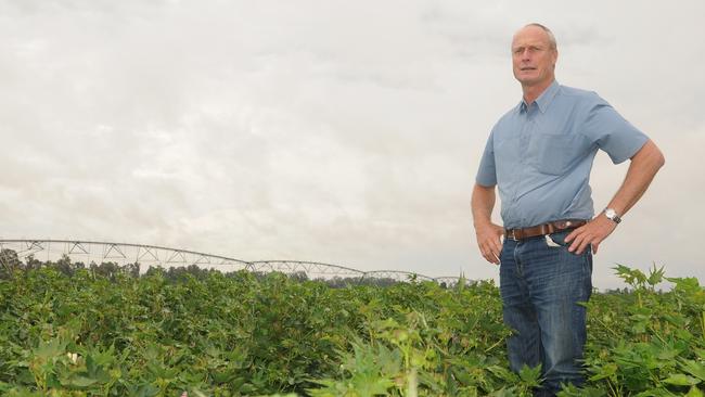 NSW Farmers Association president Derek Schoen on his farm near Corowa in southern NSW.