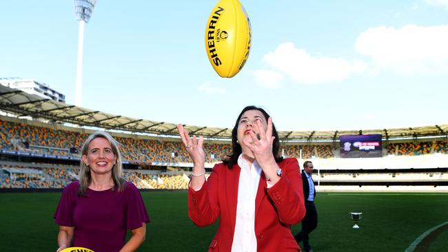 Annastacia Palaszczuk (right) with Kate Jones.