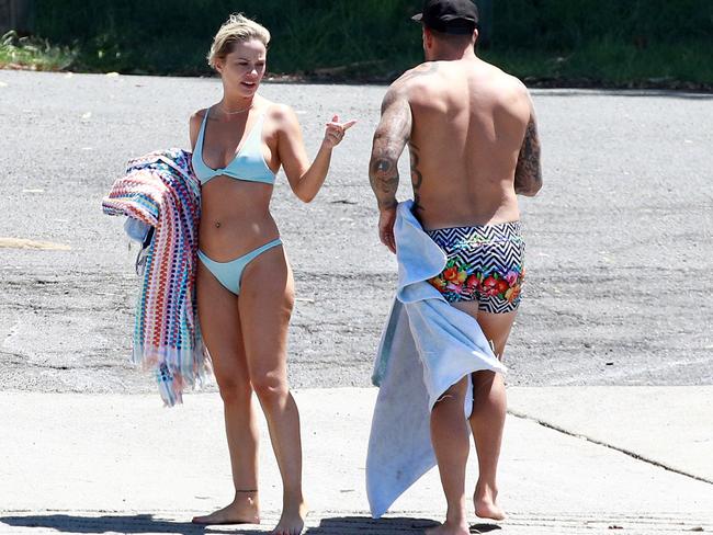 Dan Webb and Jessika Power were papped on the Gold Coast together, uncovering their affair before it aired on TV. Picture: Diimex 