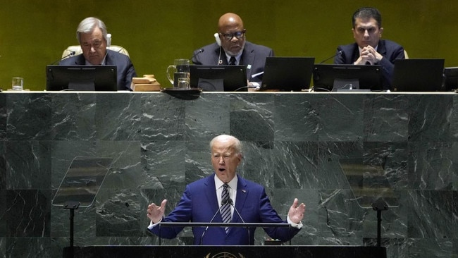 President Joe Biden at the United Nations last week. Picture: AP/The Times