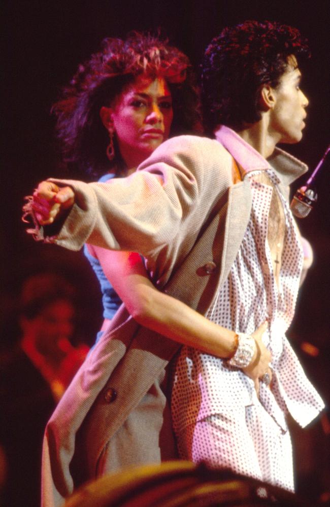 Prince (1958 - 2016), with Sheila E, performs onstage at Madison Square Garden during the 'Hit N Run' leg of his 'Parade' world tour, New York, August 3, 1986. Picture: Getty