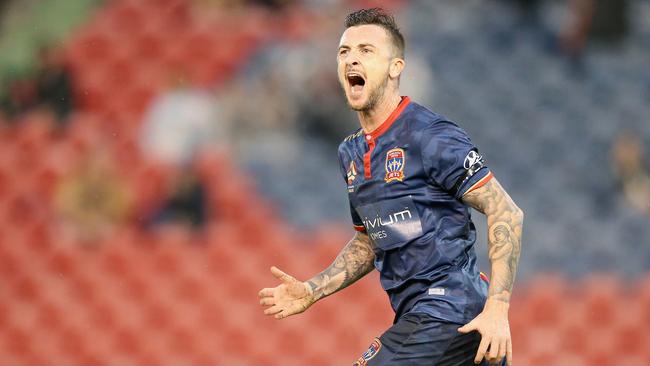 Newcastle striker Roy O'Donovan is considering an offer put to him by the Jets. Picture: Getty Images