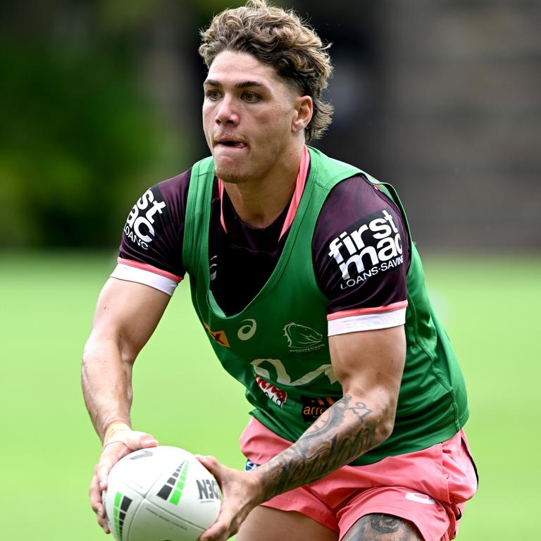 Brisbane fullback Reece Walsh at training. Picture: Bradley Kanaris/Getty Images