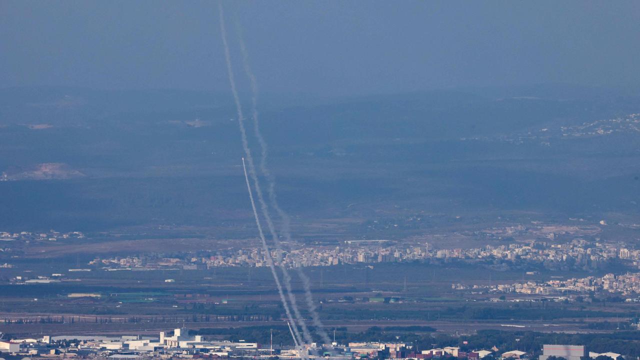 An rocket from Israel's Iron Dome air defence system is fired to intercept rockets fired from southern Lebanon near Haifa on September 23, 2024. (Photo by Menahem KAHANA / AFP)