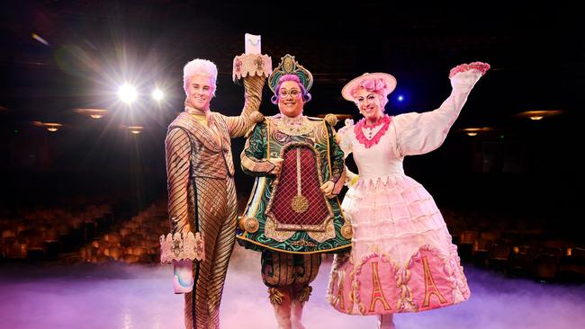 Rohan Browne, Gareth Jacobs and Jayde Westaby in Disney's Beauty and the Beast. Photo: Supplied