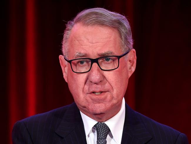 Outgoing Coca-Cola Amatil chairman David Gonski  speaks at the company's Annual General Meeting in Sydney on Tuesday, May 16, 2017. (AAP Image/Paul Miller) NO ARCHIVING