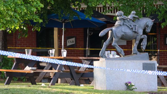 The Royal Daylesford Hotel has since installed large boulders to protect the dining area. Picture: NewsWire / Brandan Beckett