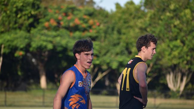 AIC First XVIII AFL footy game between Marist College Ashgrove and St Laurenceâ&#128;&#153;s College. Friday March 3. Picture, Nick Tucker.