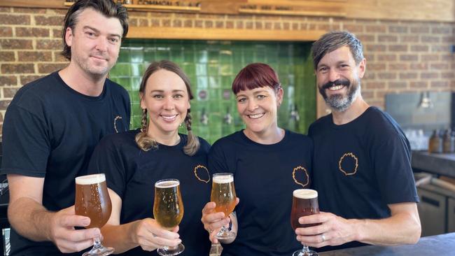 Common People Brewing Co owners Drew Tourle, Janelle Morse, Sophie and Jay Kempnich.