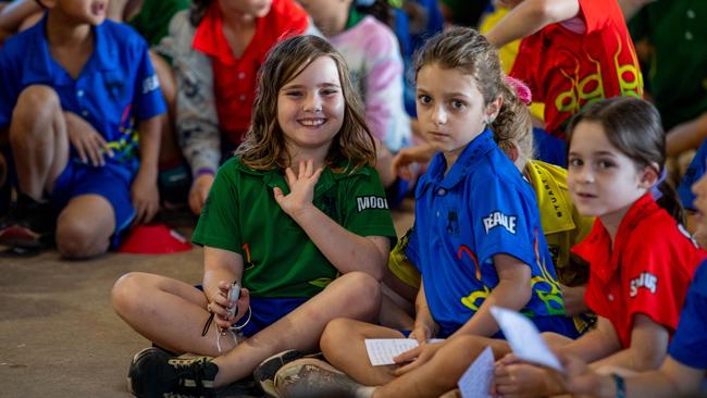 Students from Stuart Park Primary School celebrate the last day of Term 2, 2024. Picture: Pema Tamang Pakhrin