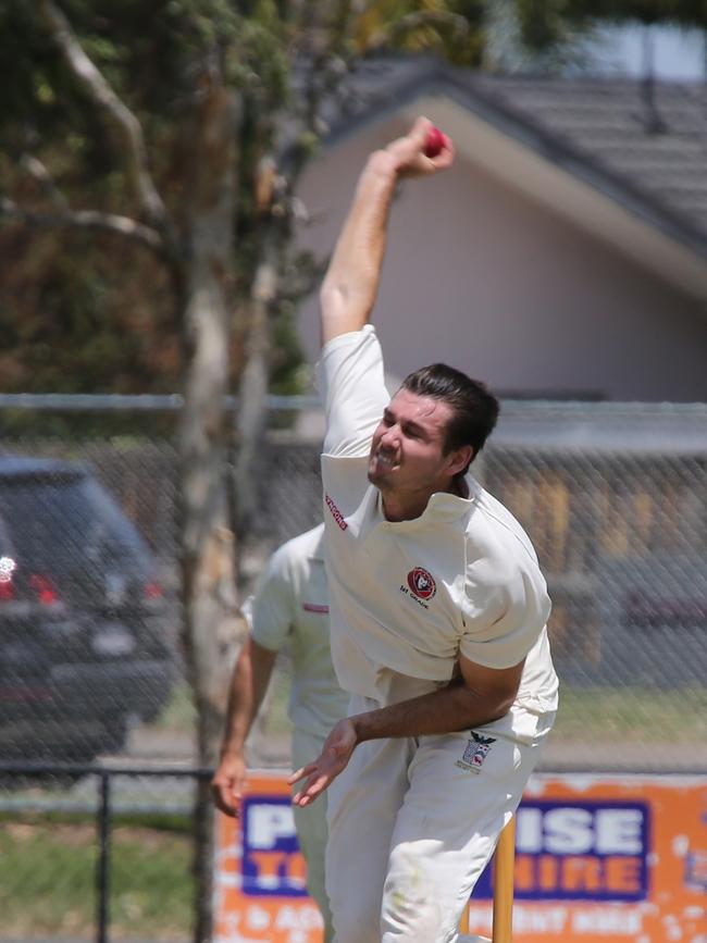 Cricket Gold Coast Kookaburra Cup - Surfers Paradise vs Coomera Hope Island at Sir Bruce Small Park. Surfers bowler John Baldock. Picture: Mike Batterham