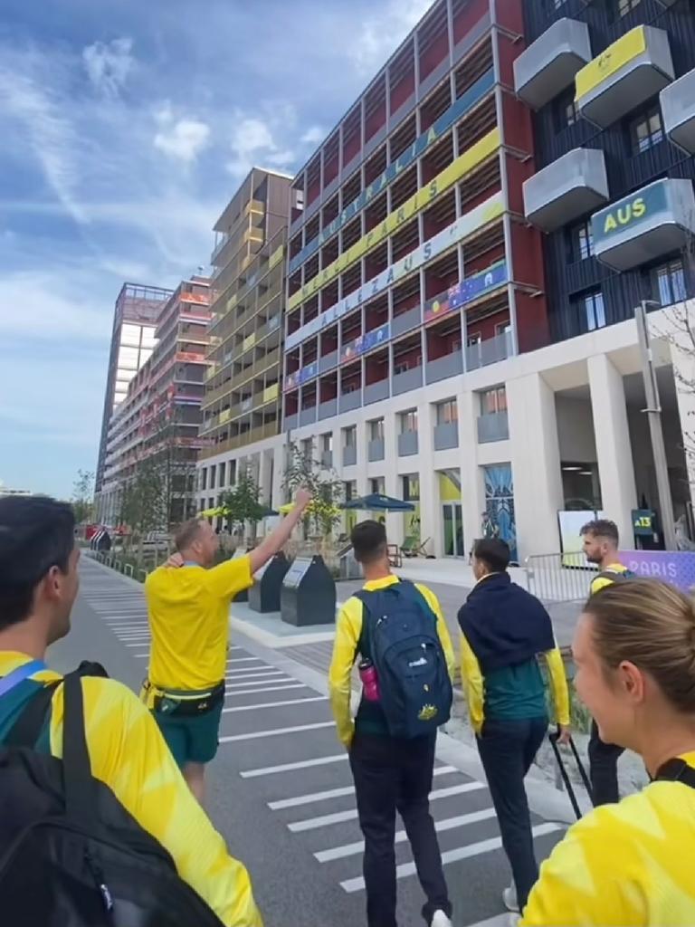 Members of the Australian Olympic team arrive in Paris. At the Olympic Village Picture: Instagram