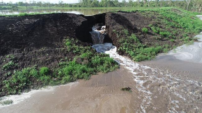 The Bolzan Quarry dam wall has continued to collapse.