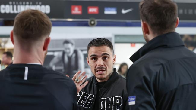 Australian boxer George Kambosos Jr visits Collingwood Football Club. Picture: David Caird