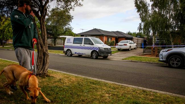 A passer-by at the alleged crime scene in Berwick. Picture: Nicoel Cleary