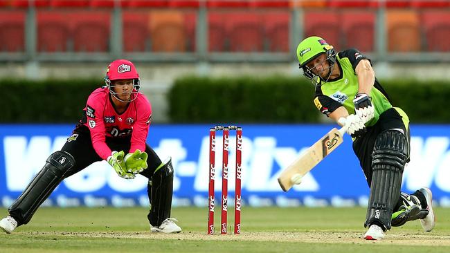 Jos Buttler slugs one to the boundary. Picture: Getty