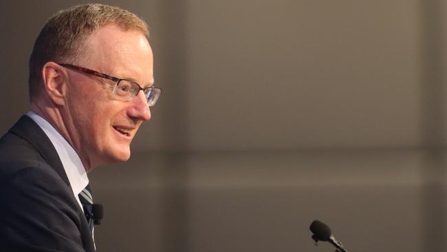 Reserve Bank Governer Philip Lowe talks at the Economic Society of Australia luncheon in Brisbane. Pic Jono Searle.