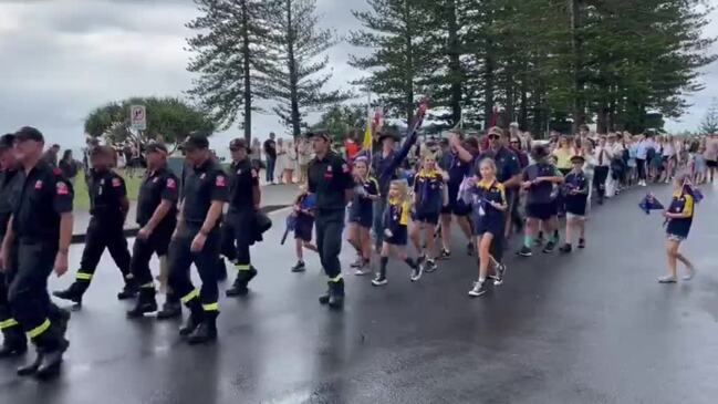 The Byron Bay midmorning Anzac Day march