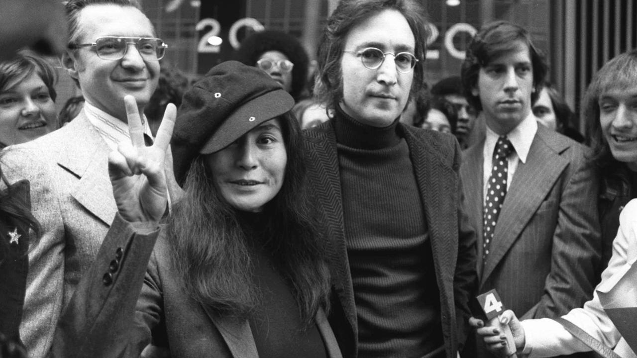 John Lennon and his wife, Yoko Ono in 1972, New York. Picture: AP