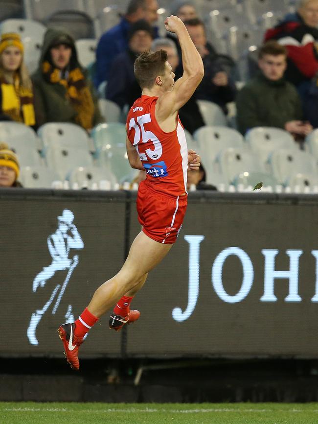 Ben Ronke celebrates a goal. Picture: Michael Klein