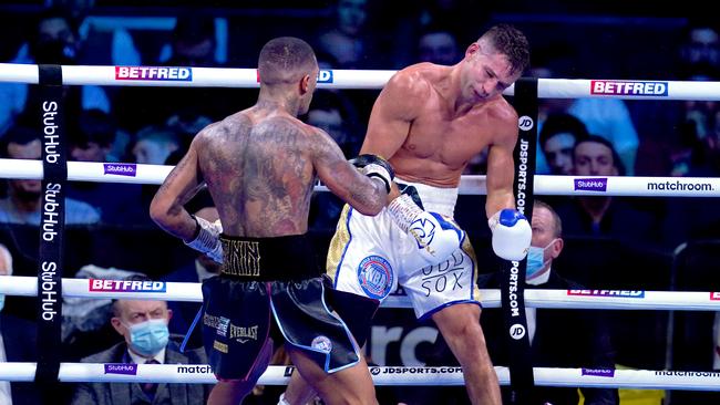 Conor Benn knocks out Chris Algieri. Photo by Nick Potts/PA Images via Getty Images