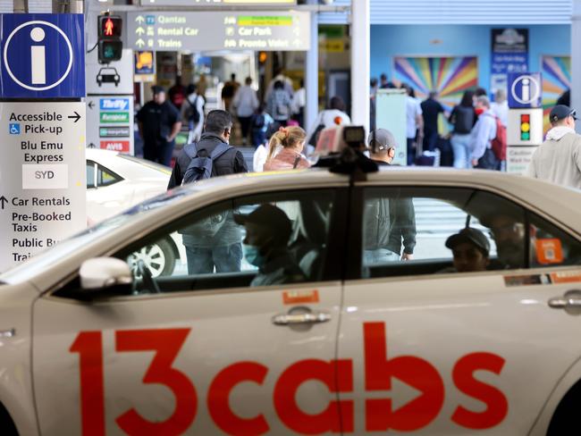 Drivers pick up passengers at Sydney airport. The study found drivers didn’t have a lower risk of developing other forms of dementia. Picture: Damian Shaw