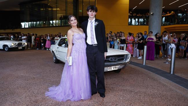 Elizabeth Fraser and Tyson Sterling arrive at the Trinity Bay High School formal evening, held at the Cairns Convention Centre. Picture: Brendan Radke