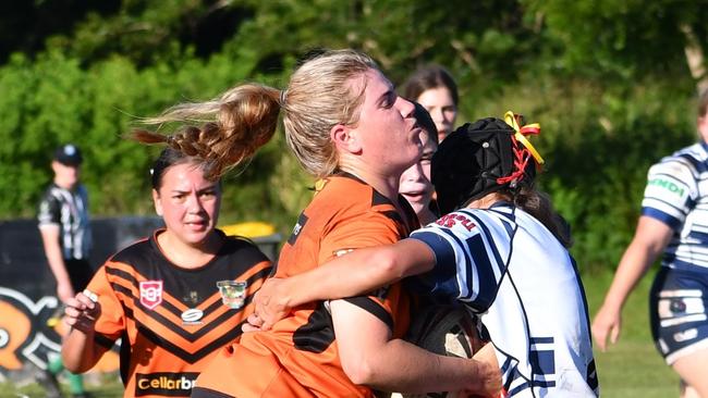 The Herbert River Crushers Women’s team drew 20-20 with Townsville Brothers in a hard-fought contest in Ingham on Saturday. Picture: Cameron Bates