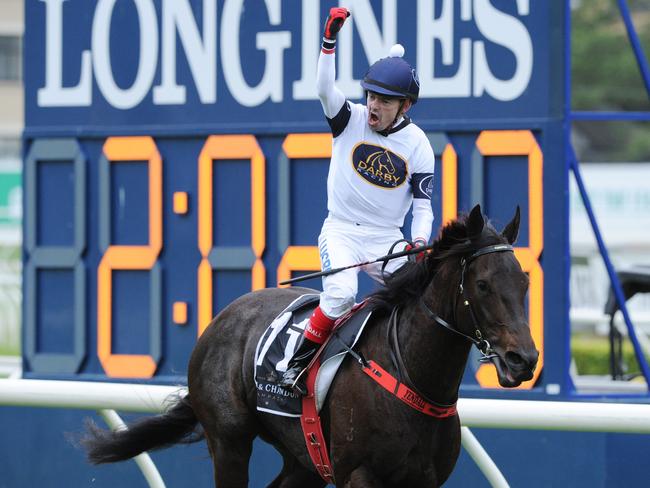 Dean Yendall saviours his first Group 1 success aboard Yankee Rose in the Spring Champion Stakes.