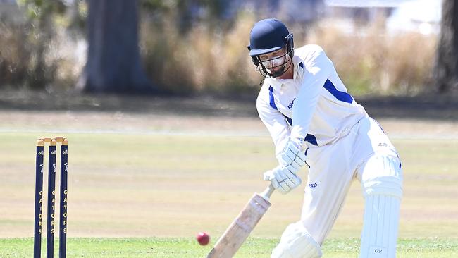 Sandgate-Redcliffe batsman Hayden Marks in third grade between Sandgate-Redcliffe v Valley Saturday September 16, 2023. Picture, John Gass