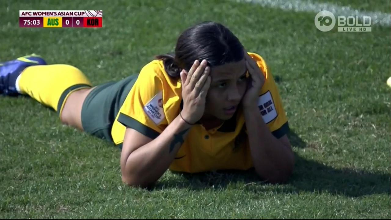 Sam Kerr missed a golden opportunity for the Matildas in a humiliating defeat.