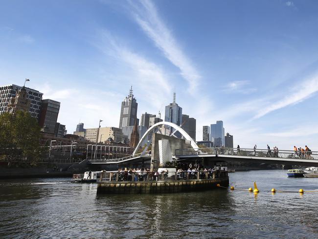 Ponyfish Island is an attraction on the Yarra River, near Southbank. Picture: David Caird