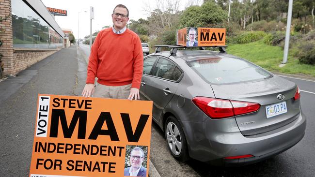 Steve Mav will end his bid for politics after the passing of new federal legislation he says would “strangle minor parties like mine”. Picture: PATRICK GEE