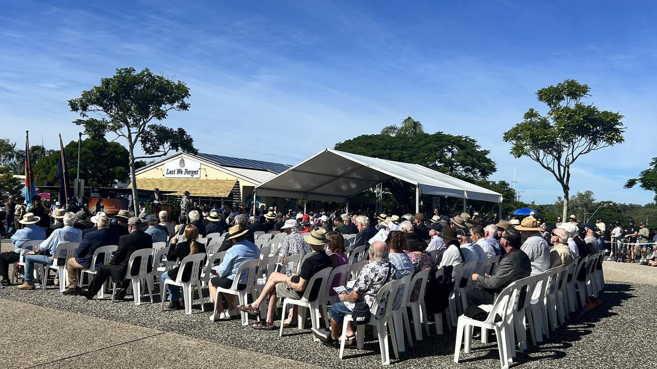 This photo of a group without shade at a Tewantin Anzac Day service has caused a stir online.