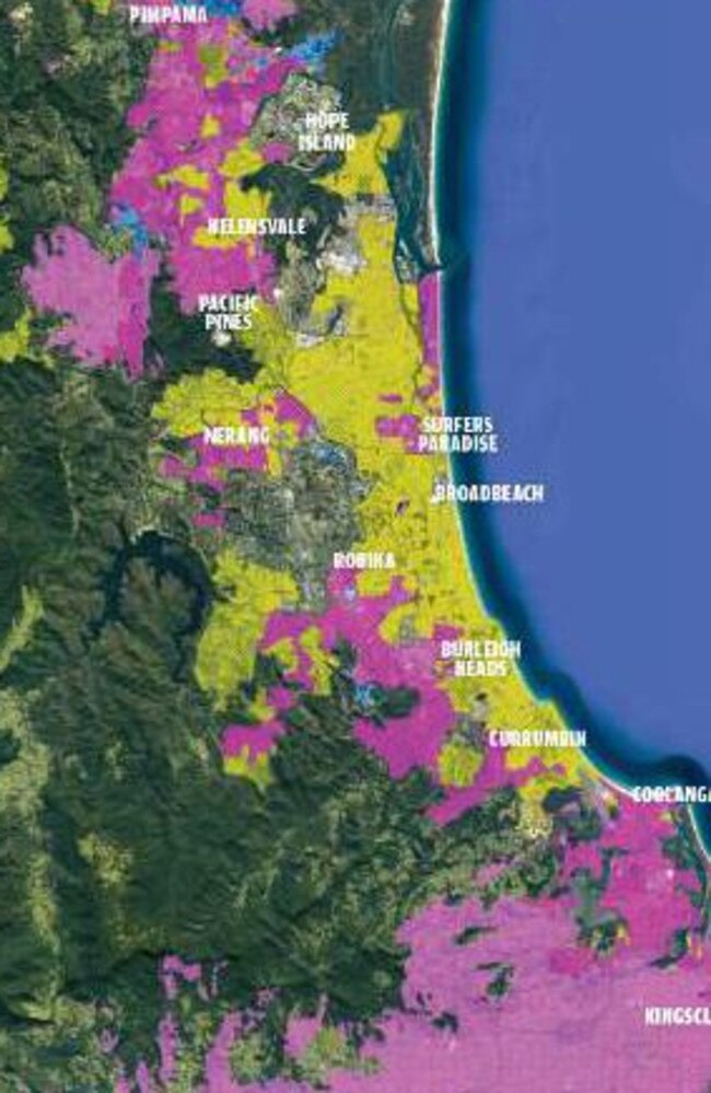 NBN ready is in purple, while yellow is on its way. Picture: supplied