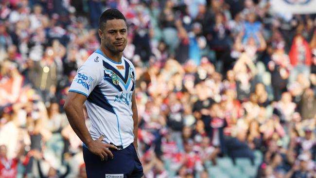 Jarryd Hayne’s disastrous time at the Titans has been laid bare. Picture: AAP/David Moir