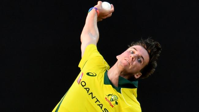 Jhye Richardson in action for the Aussie ODI side. Pic: AAP