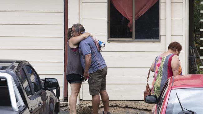 The family arrive at the North Ipswich house on Boxing Day following the alleged murder. Picture: News Corp/Attila Csaszar