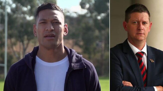 Conservative Christian blogger Bernard Gaynor, right, was the first person to donate to the GoFundMe page of Israel Folau, left.