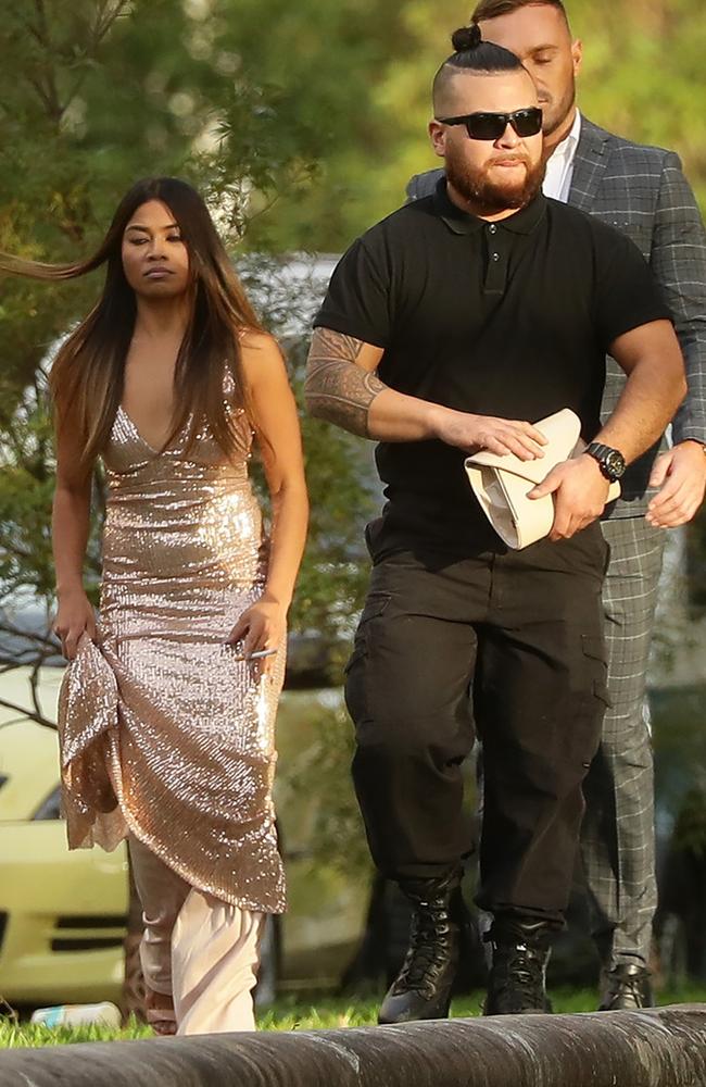 MAFS star Cyrell Paule with bodyguard Richard Galea heading to co-stars Jules Robinson and Cameron Merchants engagement party in April.