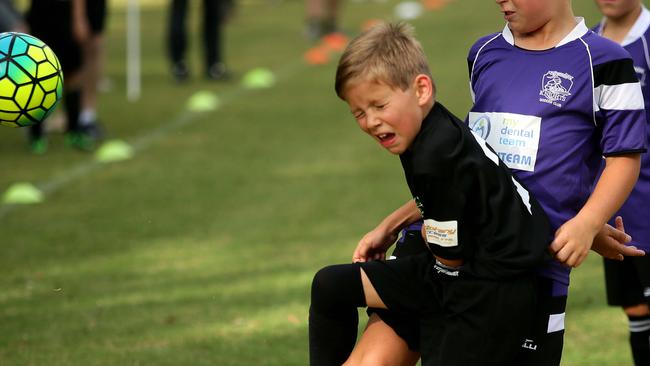 Action from the Rouse Hill Rangers v Hills Knights under-9 game in the Sydney Hills competition.