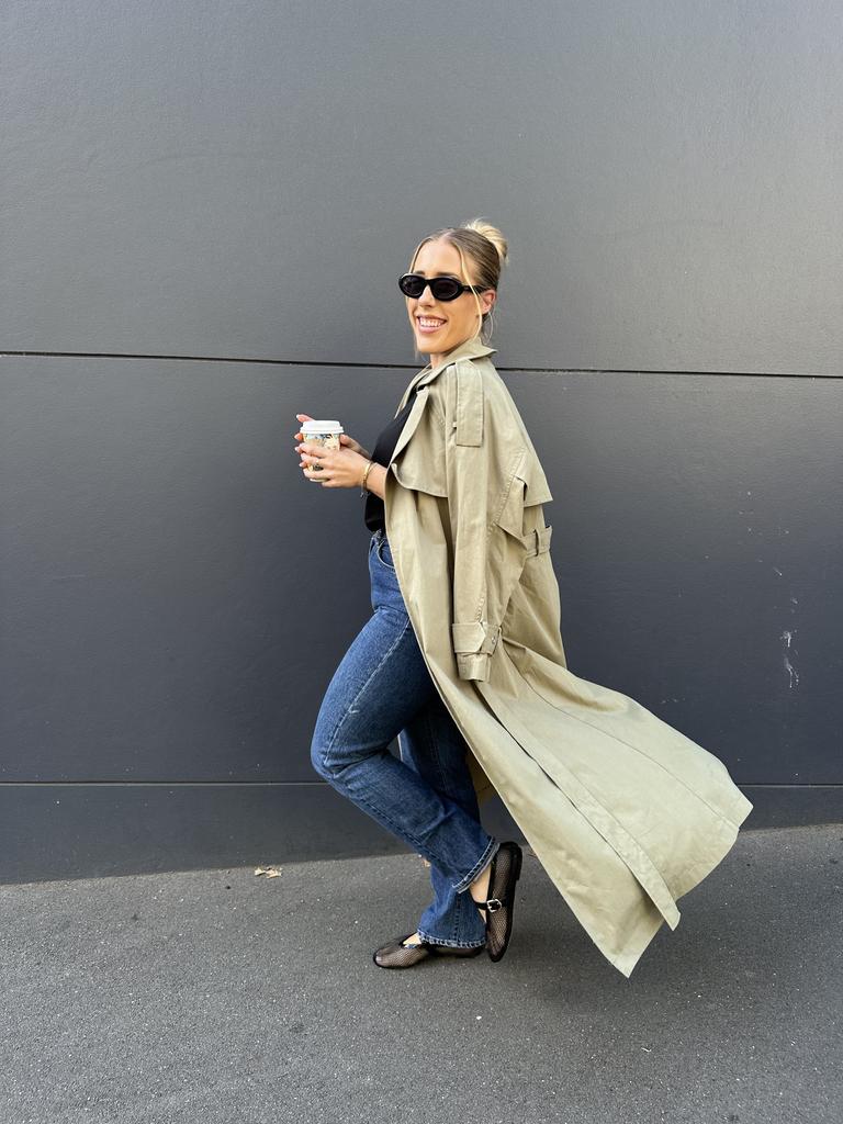 Oversized Trench Coat – Lily Loves. Picture: Supplied/Claudia Coy